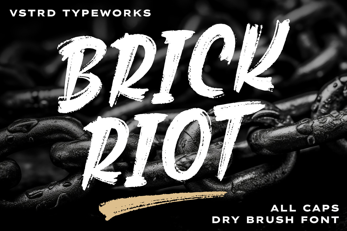 BRICK RIOT - Dry Brush Font, a Handwritten Font by VASTARD STUDIO (Photo 1 of 15)