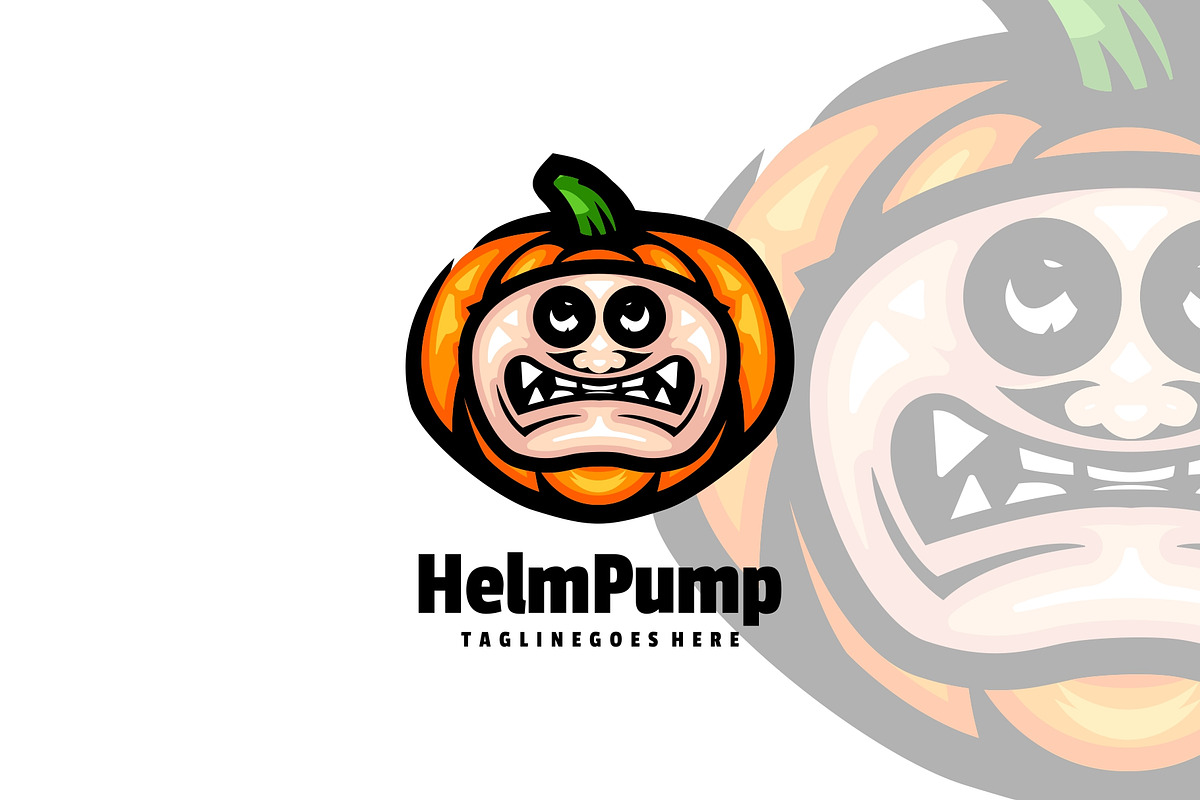Helm Pumpkin Mascot Cartoon Logo., a Branding & Logo Template by ModalTampang
