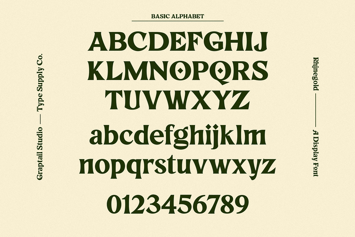 Rhinegold - Display Font, a Sans Serif Font by Graptail (Photo 13 of 13)