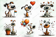 Whimsical Dogs Clipart Bundle, an Illustration by Creative Art (Thumbnail 3 of 10)