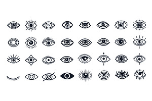Outline eyes logo. Eye line web, an Object Illustration by Stock-Smart-Start