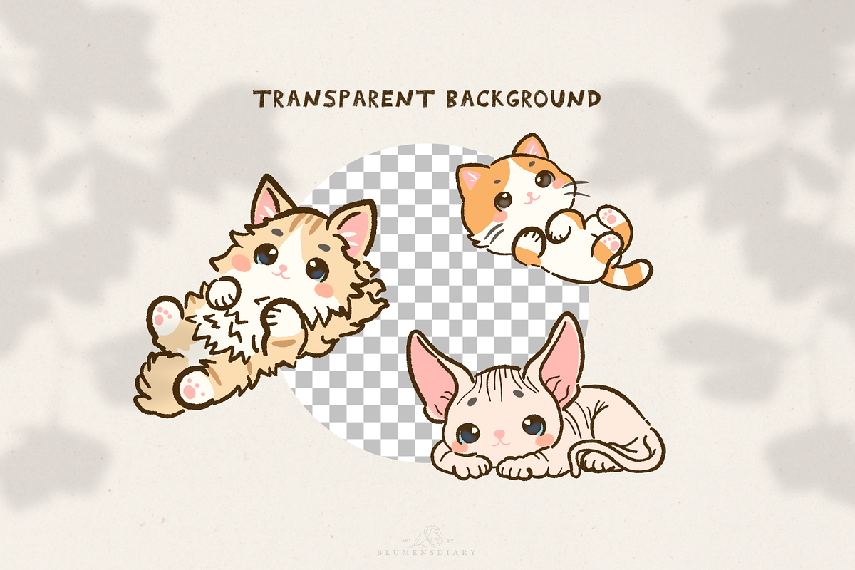 Kawaii Cats Clipart Cute Cat Element, an Animal Illustration by Blumensdiary (Photo 3 of 7)