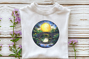 Moonlit Nights Stained Glass Clipart, an Illustration by Craft Nest (Thumbnail 4 of 6)