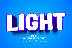 Light PSD 3D Editable Text Effect