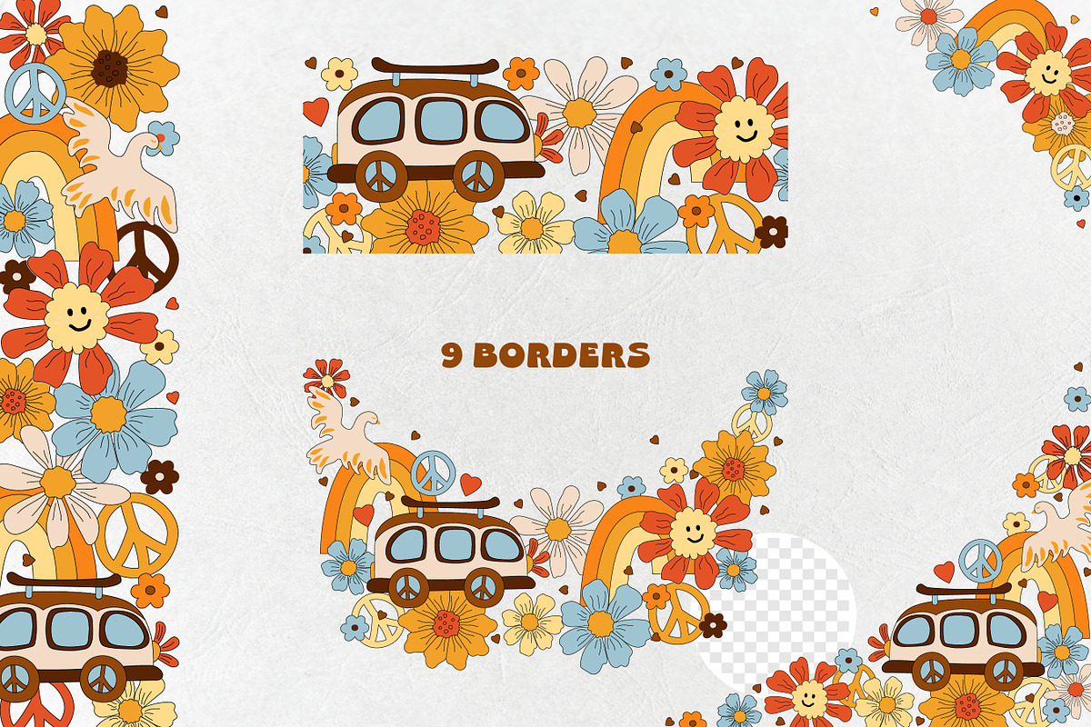Groovy retro collection. Vector, an Object Graphic by VaraNa Art (Photo 6 of 8)