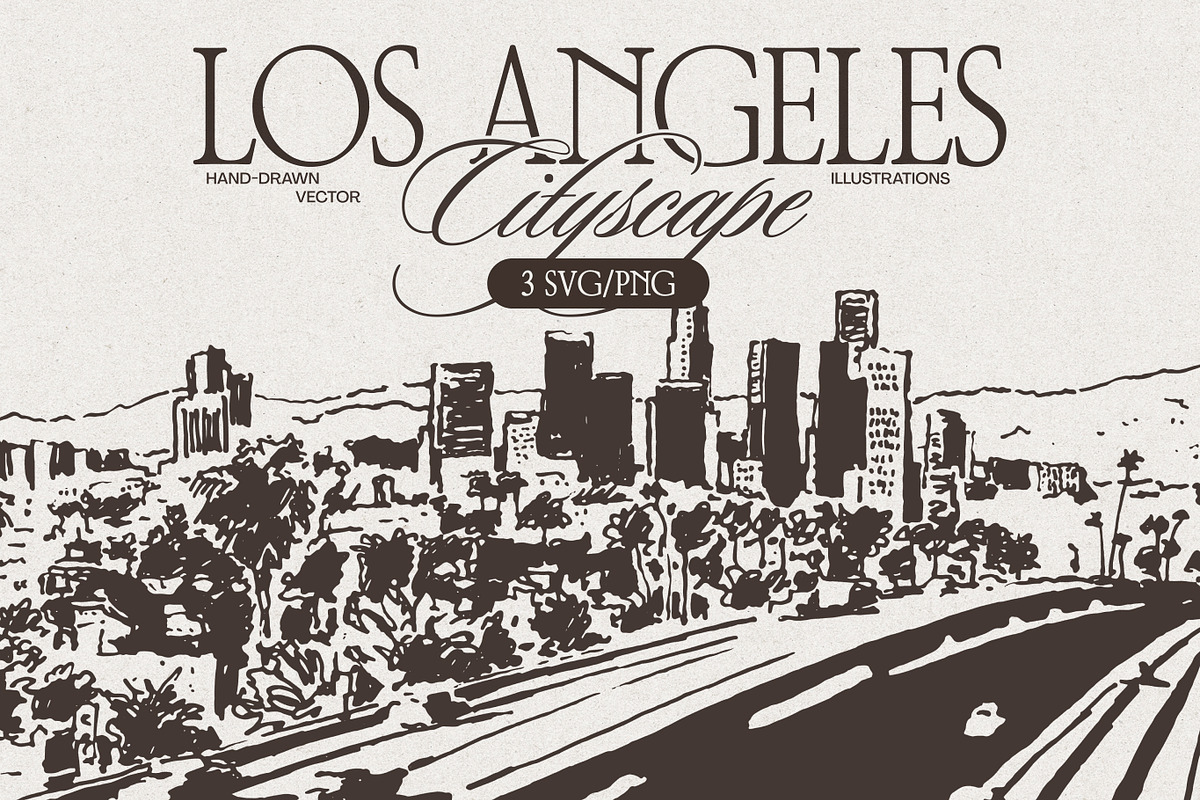 Los Angeles Cityscape Sketches, a Work Illustration by TheMountBirdStudio (Photo 1 of 6)