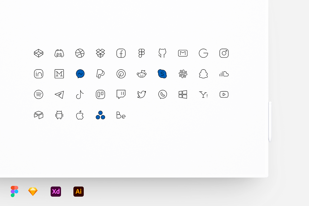 Social Media - Iconuioo, an Outline Icon by Petr Bilek (Photo 2 of 2)