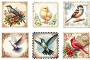 Junk Journal Bird Postage Stamp, an Illustration by Designking (Thumbnail 3 of 4)