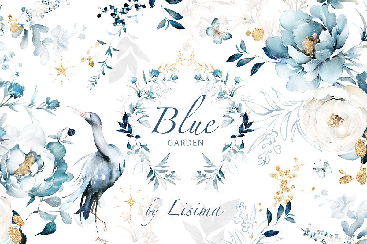 watercolor Blue flowers, Patterns, a Decorative Illustration by Lisima (Photo 1 of 14)