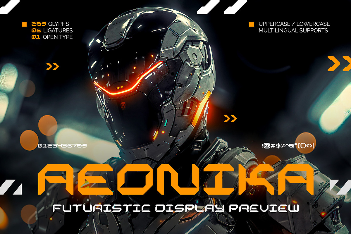 Aeonika - Futuristic Typeface, a Sans Serif Font by Aksapix Studio (Photo 7 of 10)