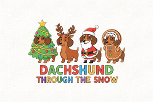 Dachshund Christmas PNG Dog, an Illustration by CraftArtStudio