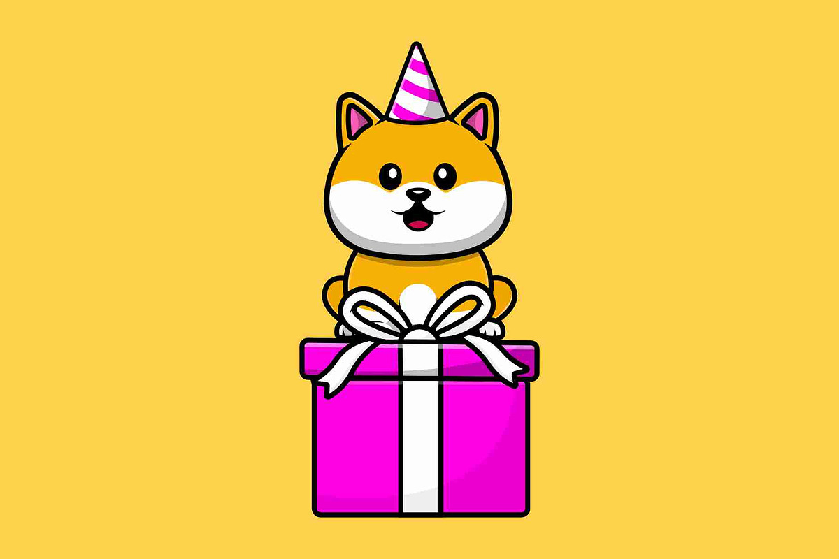 Cute Shiba Inu Dog With Birthday, an Animal Illustration by Artstorystudio (Photo 4 of 4)