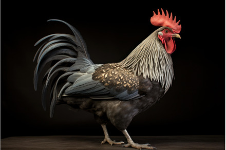 Majestic Rooster on farm fence, an Animal Photo by Ylivdesign