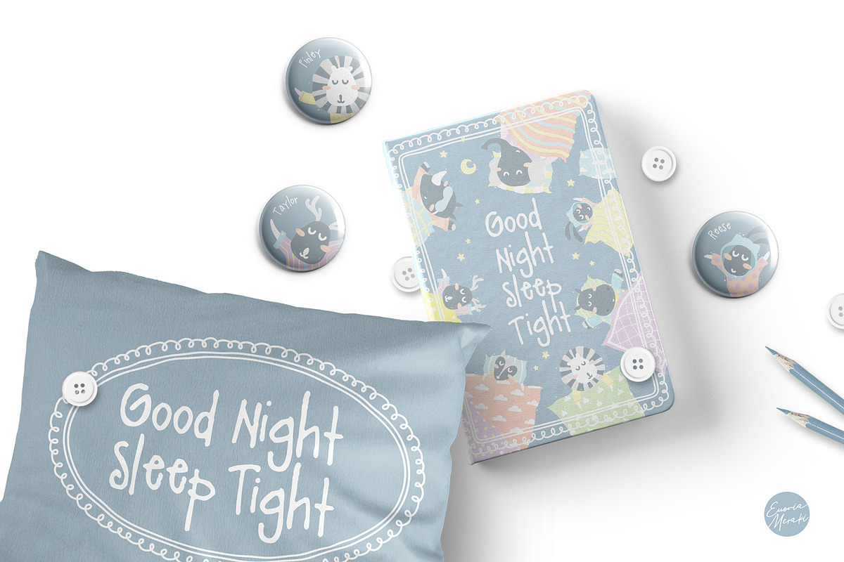 Cute Animals Pajama Party Clipart, an Animal Illustration by Euonia Meraki (Photo 8 of 9)