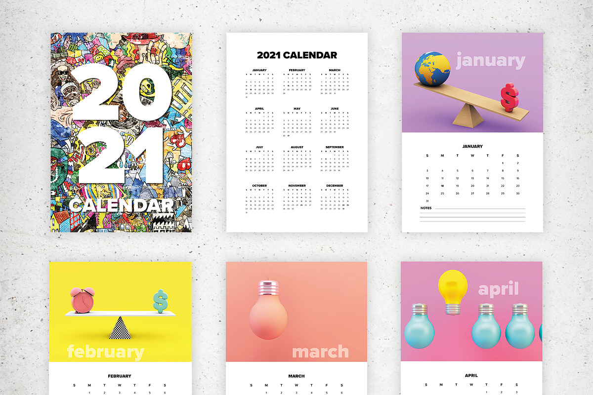 2021 Wall Calendar A3, a Brochure Template by McLittle Stock (Photo 3 of 3)