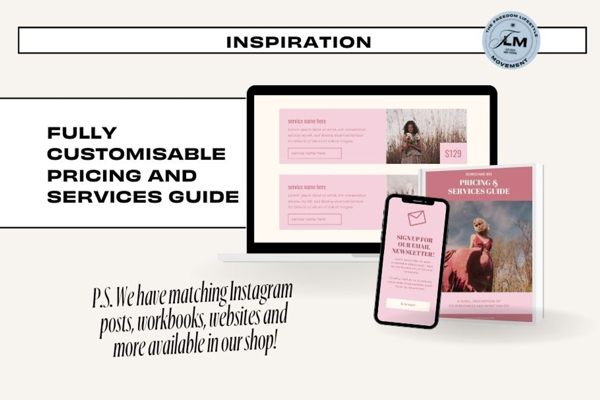 Pricing Guide - Pink Boho, a Templates & Theme by Freedom Business Shop (Photo 9 of 11)