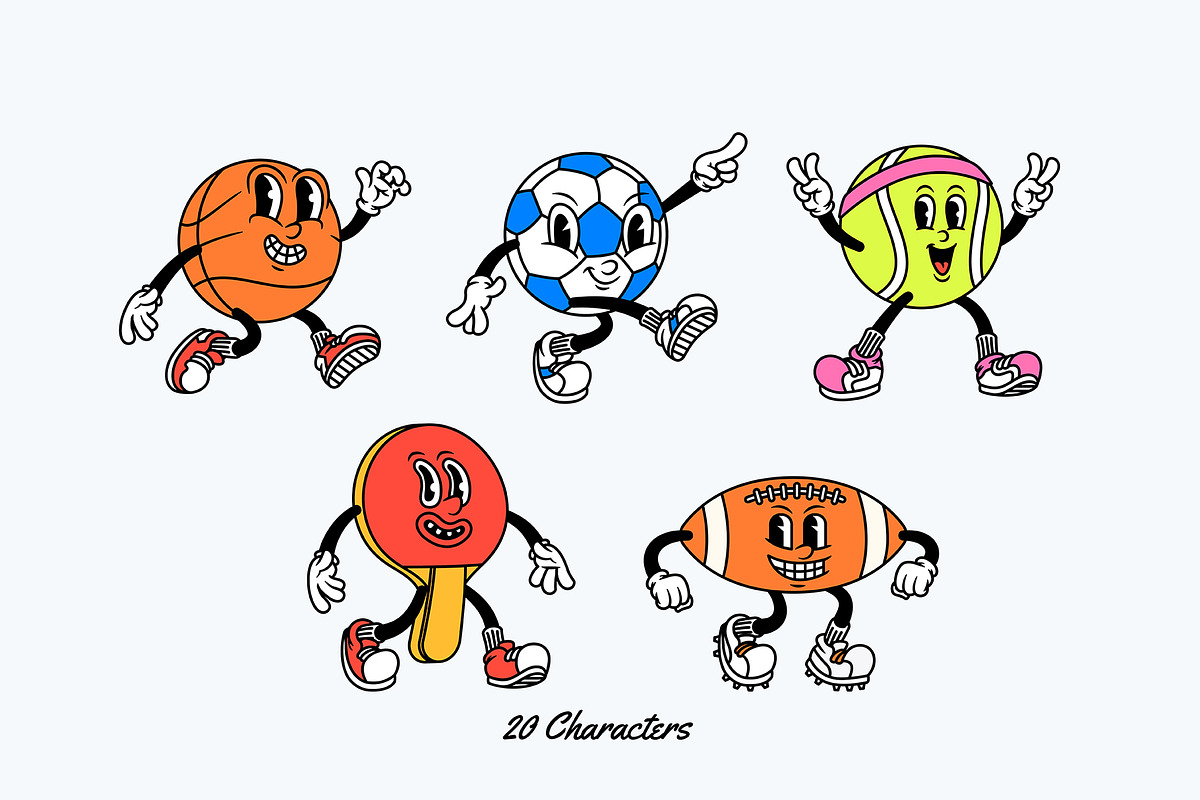Sporty Squad Cartoon Characters, an Illustration by The Isian (Photo 3 of 11)