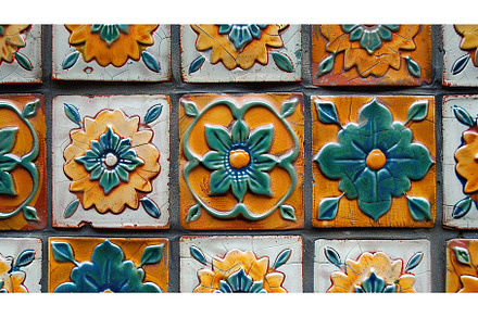 Colorful Vintage Spanish Tile, a Background Photo by Lermont51