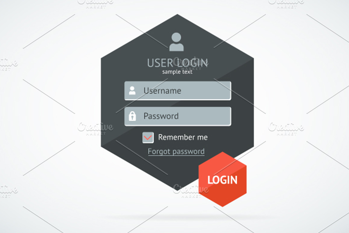 Vector login form page, a Templates & Theme by Vector and Templates (Photo 1 of 2)