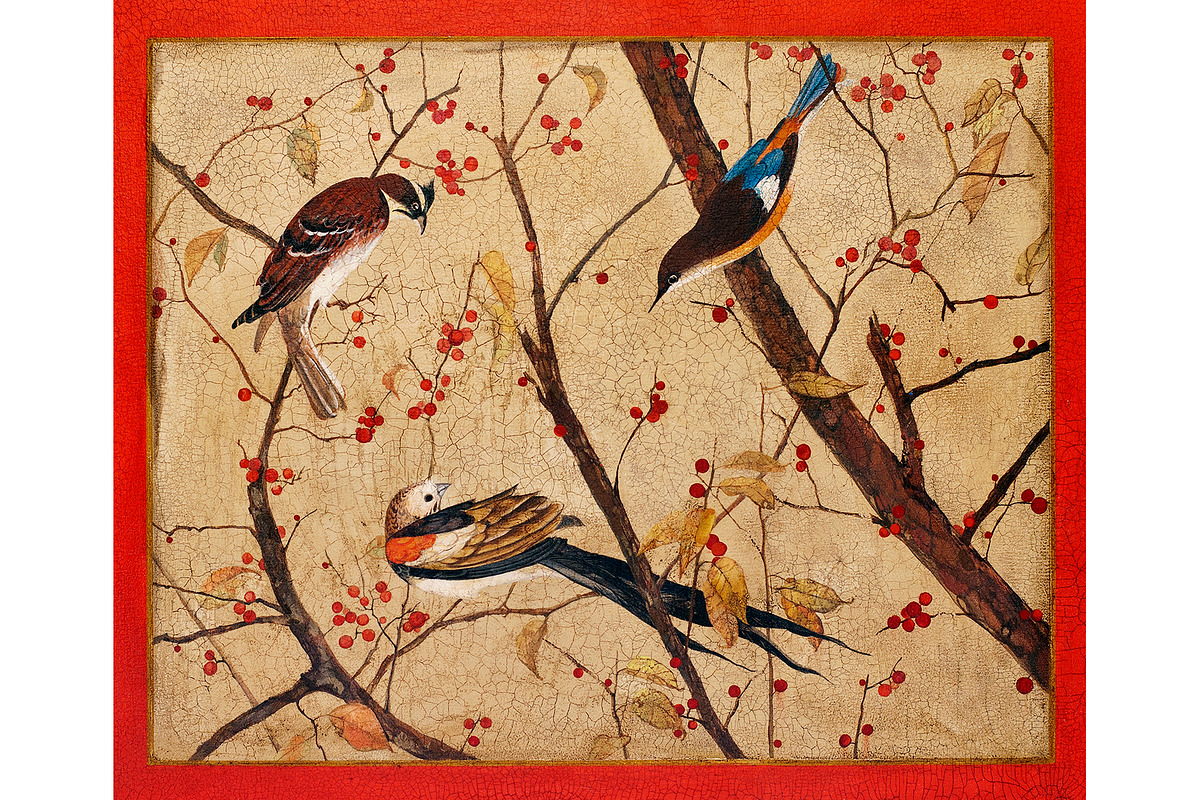 Birds are sitting on the branches, a Decorative Illustration by UltraShop (Photo 2 of 5)