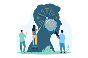 Mental health therapy & psychology, a Person Illustration by Flashvector