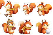 Winter Squirrel Clipart, an Illustration by Designworld (Thumbnail 2 of 4)