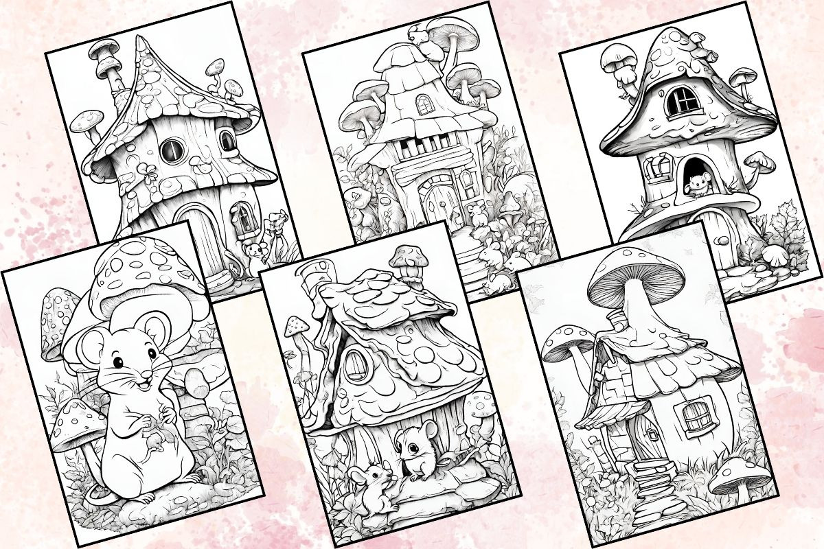 Charming Rat House Coloring Pages, an Illustration by Catchy Ideaz (Photo 2 of 3)