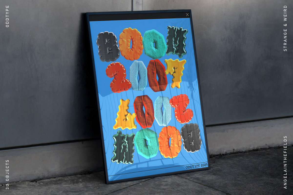 Retro 3D Letter PNGs: Oddtype, an Object Graphic by angelainthefields (Photo 8 of 11)