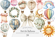 Hot Air Balloons Clipart, an Illustration by Design Market (Thumbnail 1 of 5)