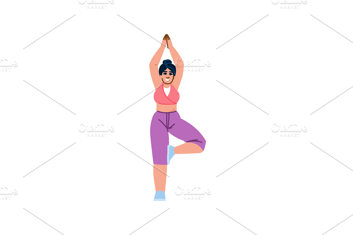 Young woman performing tree pose, a Sport Illustration by pikepicture
