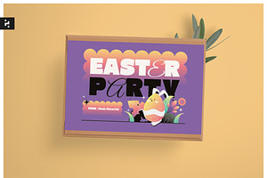 Creative Purple Easter Greeting Card