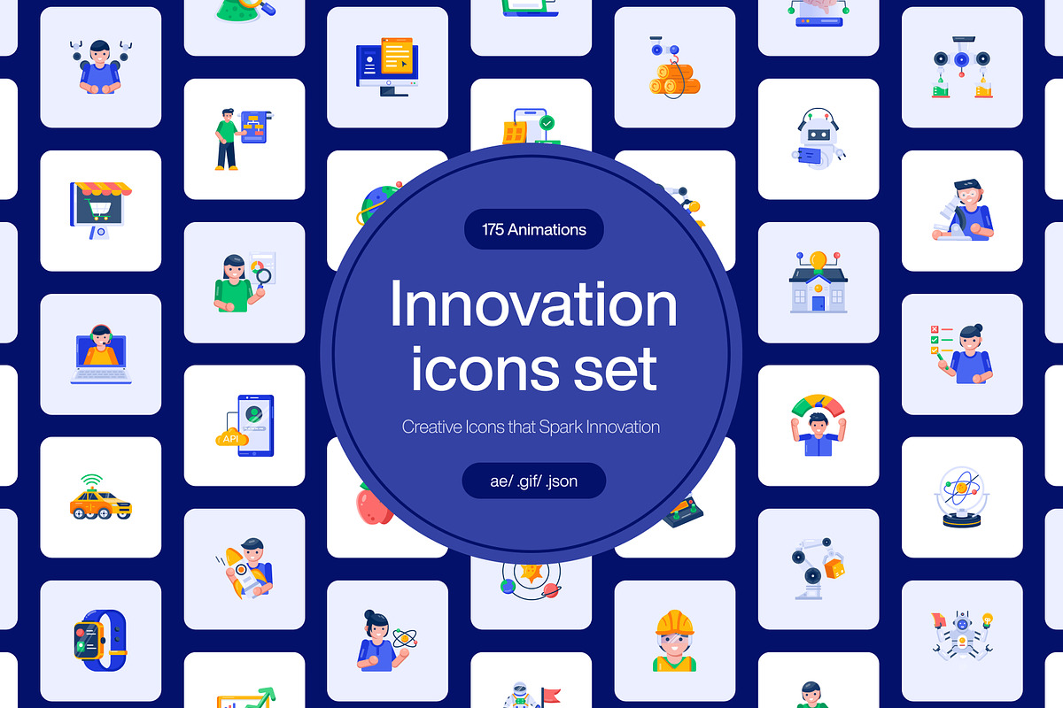 Animated Innovation Icons Set, a Duotone Icon by Prosymbols (Photo 1 of 4)