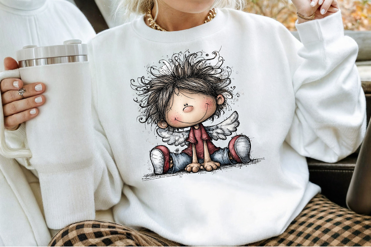 Whimsical Christmas Angel Clipart, an Illustration by Sublimation Artist (Photo 4 of 6)
