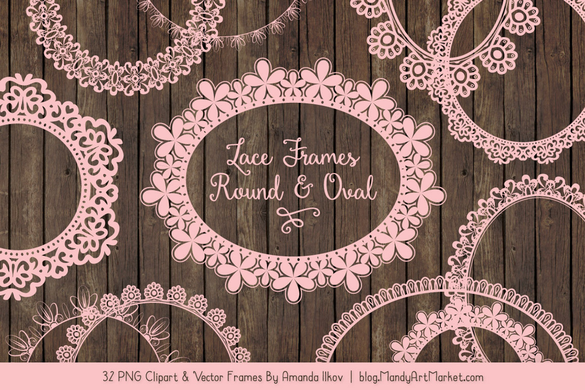 Soft Pink Round Lace Frames, an Illustration by Amanda Ilkov (Photo 5 of 5)