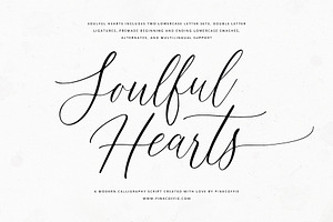 Soulful Hearts Calligraphy Script