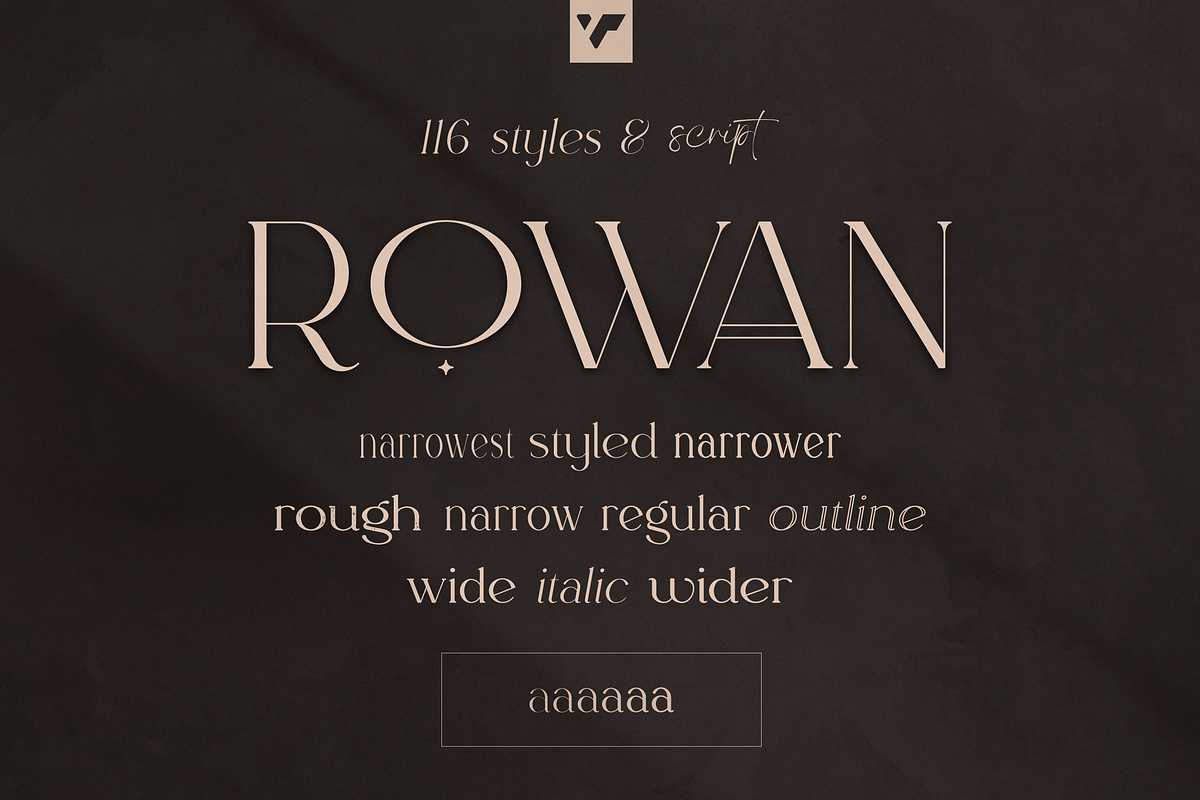 Rowan typeface - 116 styles & script, a Serif Font by VP Fonts (Photo 1 of 18)