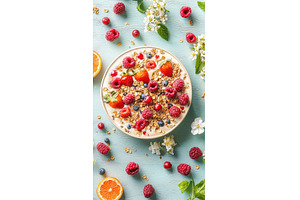 Smoothie Bowl Topped with Fresh
