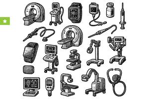 Medical Equipment Set, an Object Graphic by RT Studio