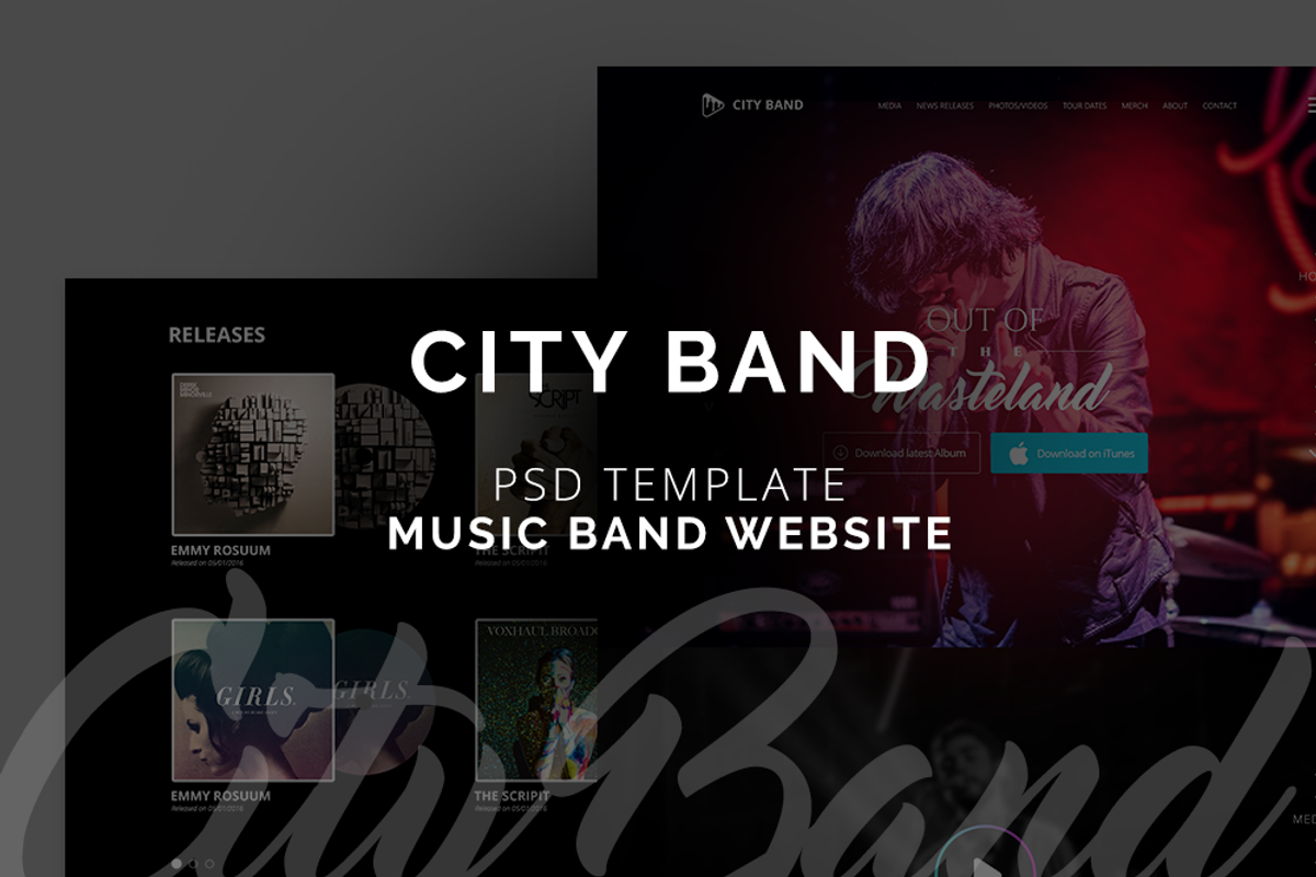 City Band - Music Band OnePage PSD, a Landing Page Template by IB (Photo 4 of 5)