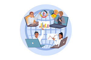 Digital education. Internet, a Finance Illustration by YummyBuum
