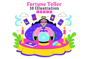 10 Fortune Teller Tarot Illustration, a Person Illustration by denayunebgt