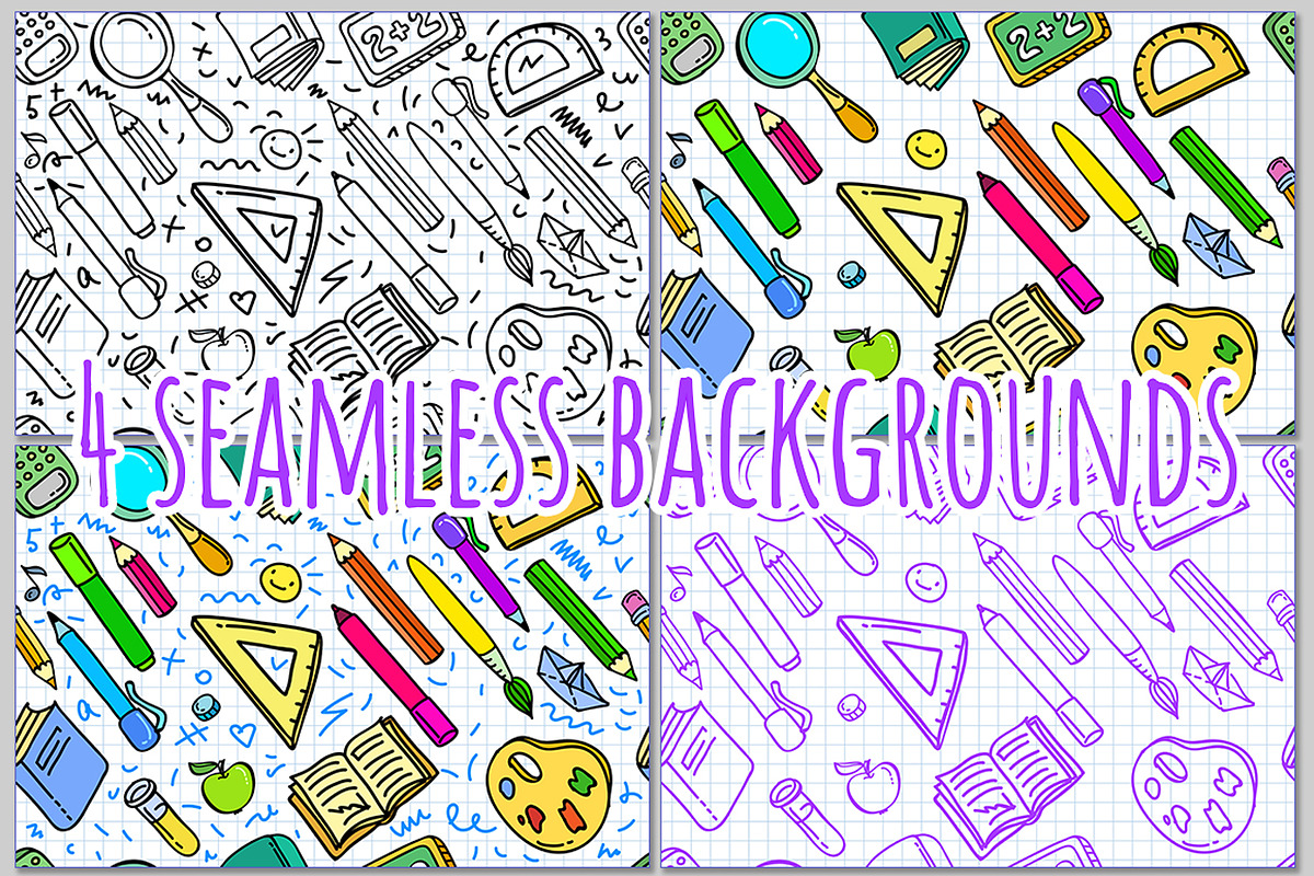 Back To School backgrounds, a Decorative Illustration by VectorStory (Photo 2 of 3)