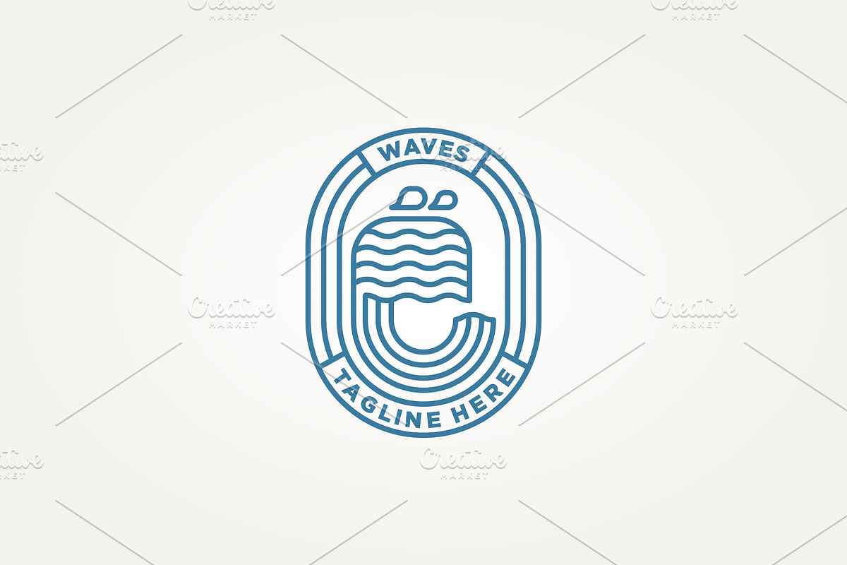 curved wave minimalist badge logo, a Branding & Logo Template by Blazybone