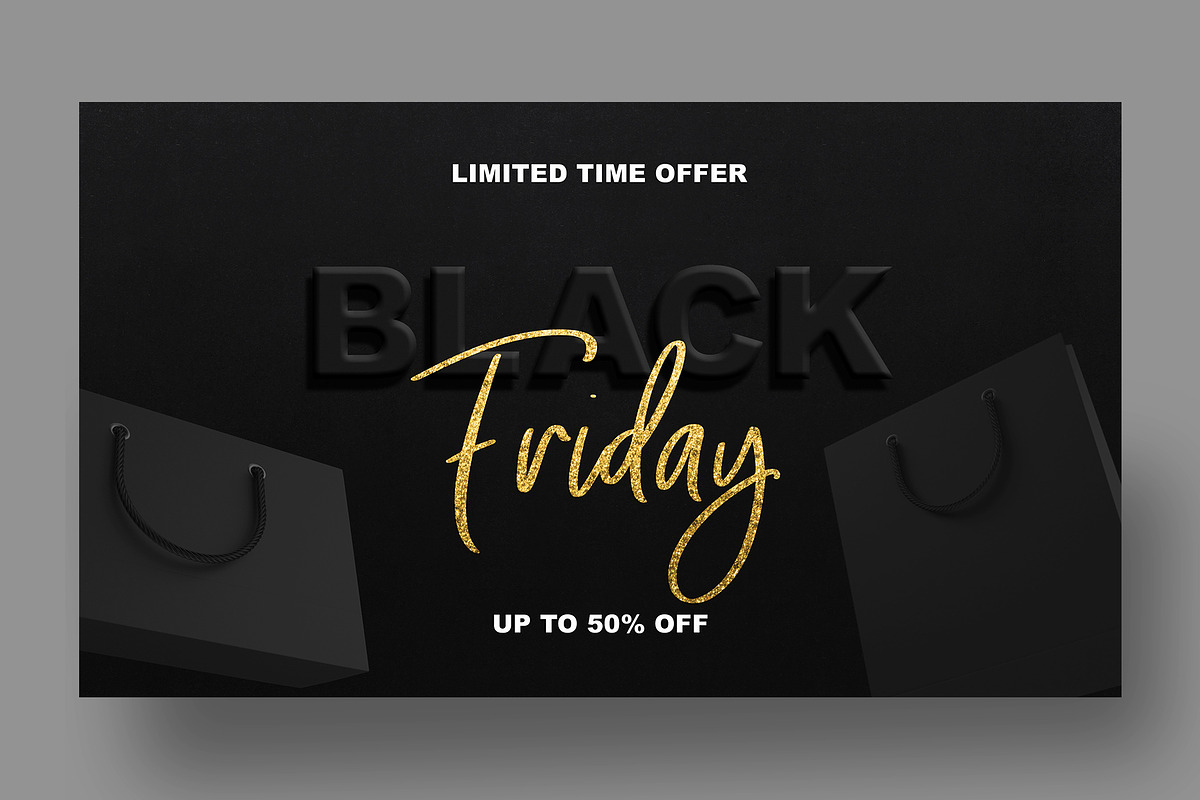 Dark Black friday sale template, a Marketing Template by Love Giftery (Photo 1 of 2)