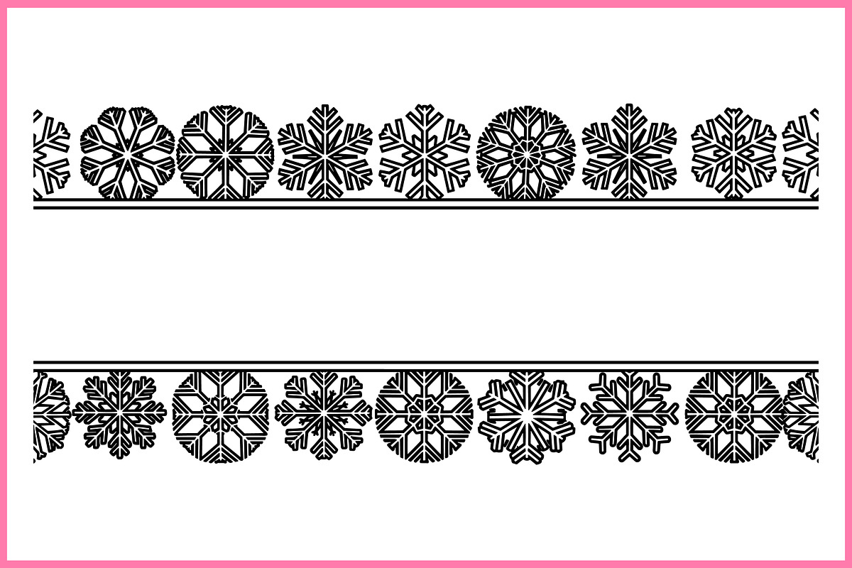 Snowflake Border SVG Clipart Vector, a Decorative Illustration by Gfx Expert Team (Photo 4 of 7)