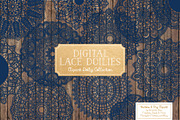 Navy Lace Doilies Clipart & Vectors, an Illustration by Amanda Ilkov (Thumbnail 2 of 4)