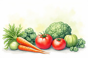 Watercolor Vegetable Clipart Bundle, a Graphic by Creativeshirt (Thumbnail 12 of 14)