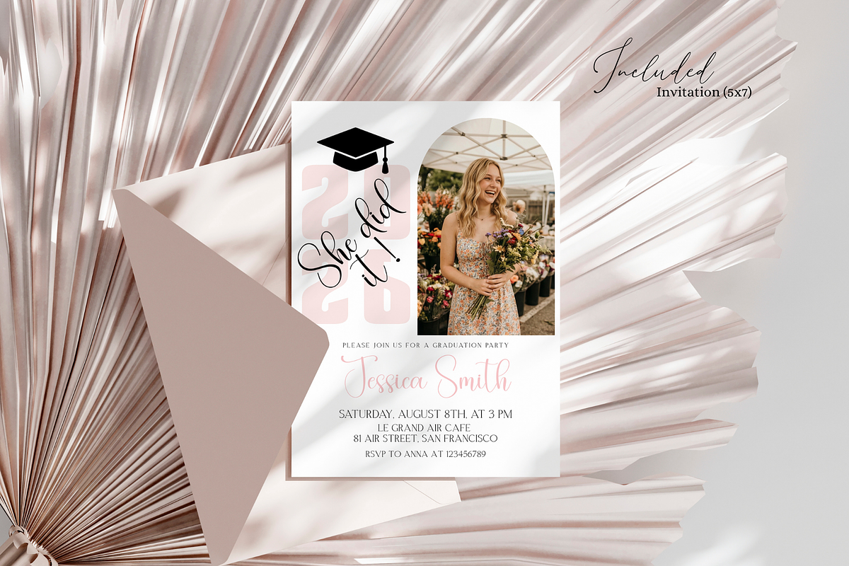 Arched Photo Graduation Announcement, an Invitation Template by MockupWizard (Photo 2 of 3)