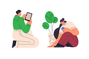 Modern people using gadgets set, a Technology Illustration by Good Studio (Thumbnail 2 of 8)