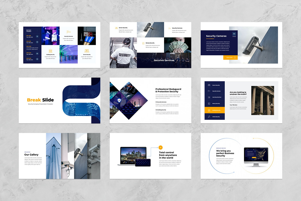 Security Company Google Template, a Presentation Template by Flat Icons